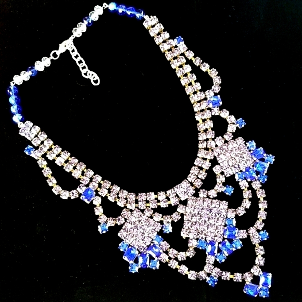 Repurposed Vintage Czech Glass Crystal Necklace - Picture 3 of 16